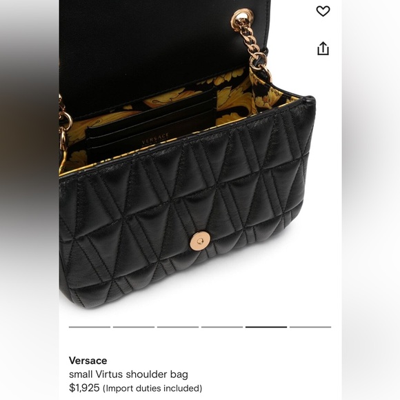 🌟SOLD🌟 NWT Versace Virtus Black Quilted Shoulder Bag - Picture 10 of 11